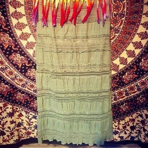 Cute Angie green lace small boho maxi skirt